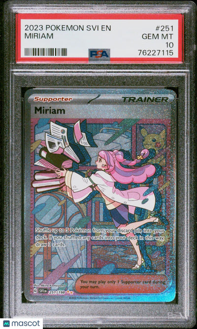 2023 Pokemon Scarlet & Violet Miriam Special Illustration Rare PSA 10 251/198