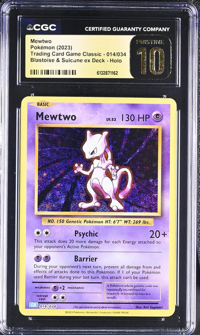 2023 Pokemon Trading Card Game Classic Mewtwo Holo Pristine CGC 10 14/34