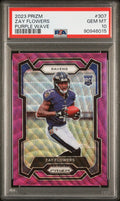 2023 Prizm Football Zay Flowers RC Rookie Purple Wave PSA 10 /99