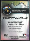 2023 Topps Bowman Platinum Prospect Autograph Jacob Misirowski Auto