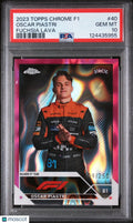 2023 Topps Chrome Formula 1 Oscar Piastri #40 Fuchsia Lava 209/250 PSA 10
