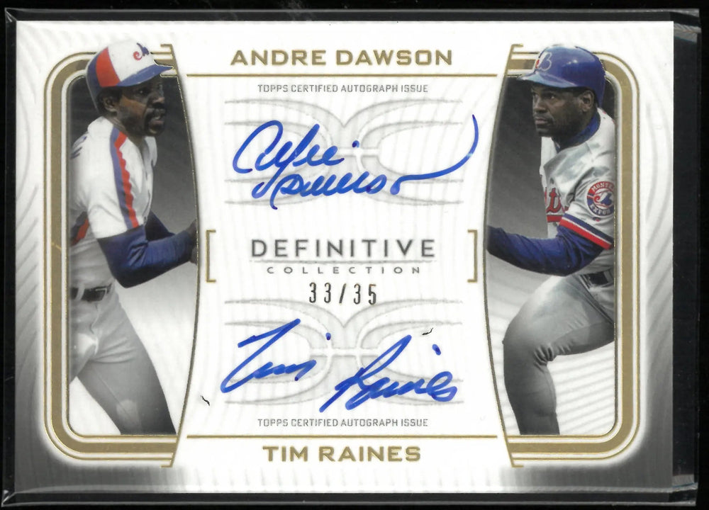 2023 Topps Definitive Collection Dual Autograph Andre Dawson/Time Raines Auto/35