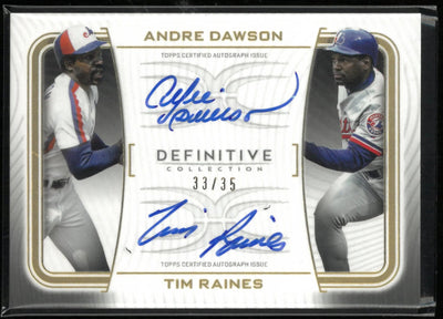 2023 Topps Definitive Collection Dual Autograph Andre Dawson/Time Raines Auto/35