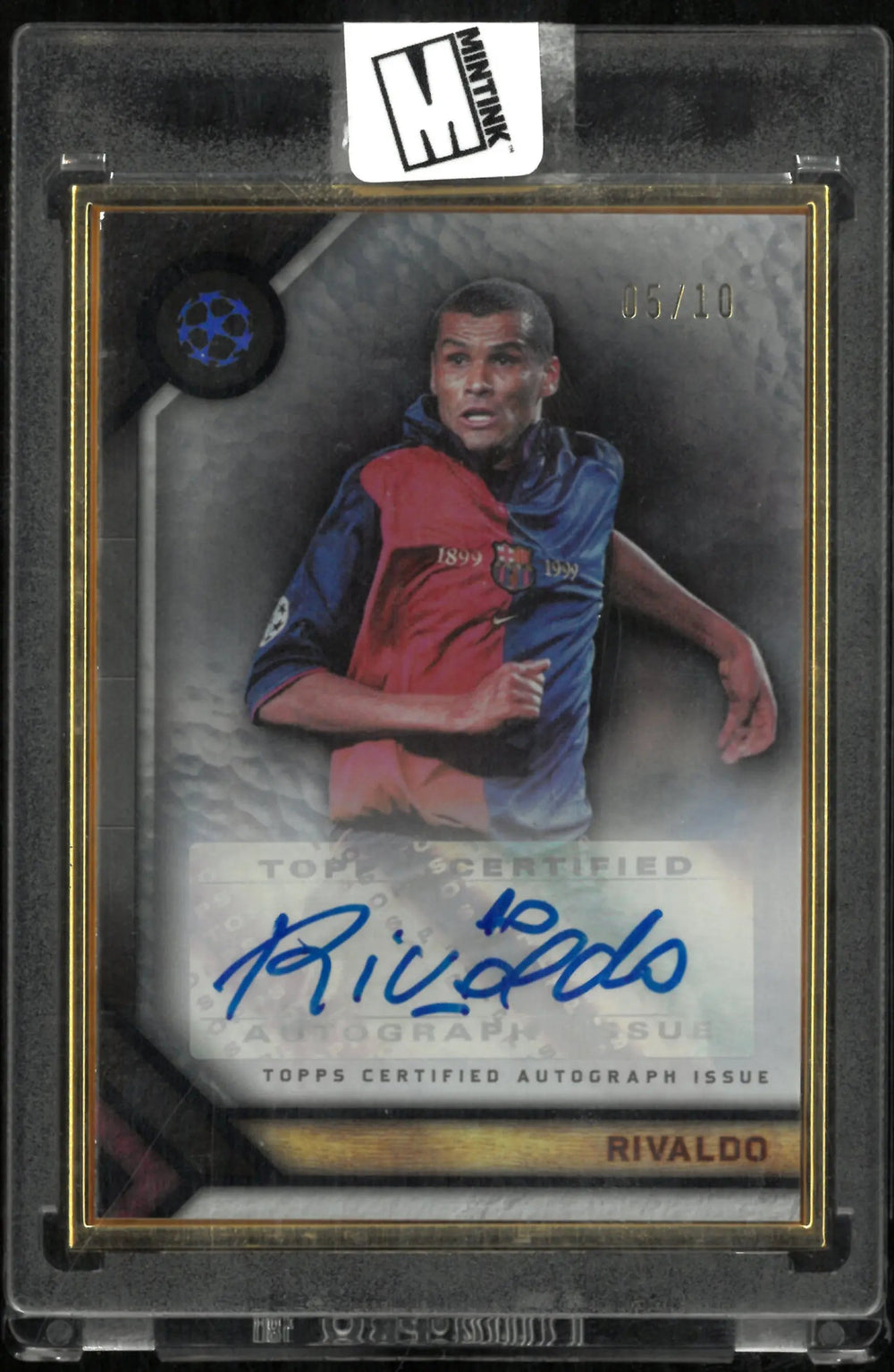 2023 Topps Museum UEFA CL Gold Framed Auto Rivaldo /10
