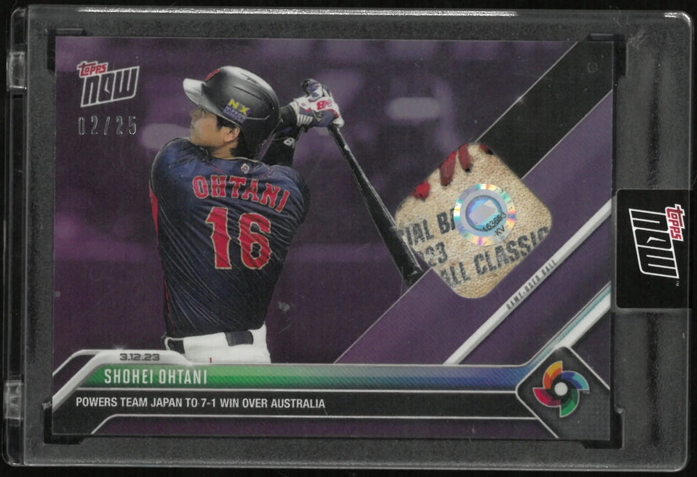 2023 Topps Now Shohei Ohtani Purple WBC Baseball Relic /25