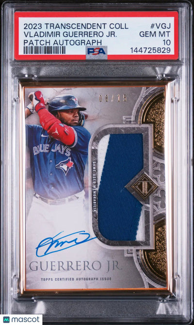 2023 Topps Transcendent Gold Frame Patch Auto Vladimir Guerrero JR. /15 PSA 10