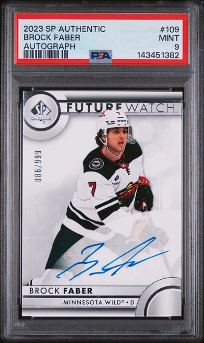2023 UD SP Authentic Future Watch Rookie Autograph Brock Faber Auto/999 RC PSA 9