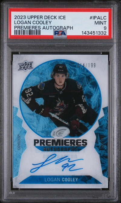 2023 Upper Deck Ice Ice Premieres Autographs Logan Cooley Auto /199 PSA 9