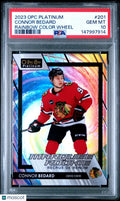 2023 Upper Deck O-Pee-Chee Platinum Connor Bedard 201 Rainbow Color Wheel RC Rookie PSA 10