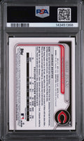 2024 1st Bowman Chrome Chase Burns RC Yellow Lunar Crater Refractor /75 PSA 10