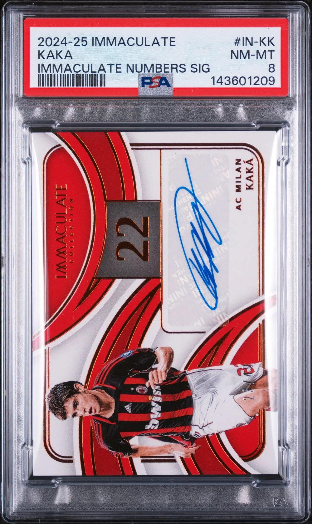 2024-25 Immaculate Soccer Immaculate Numbers Signatures Auto Kaka PSA 8 /49