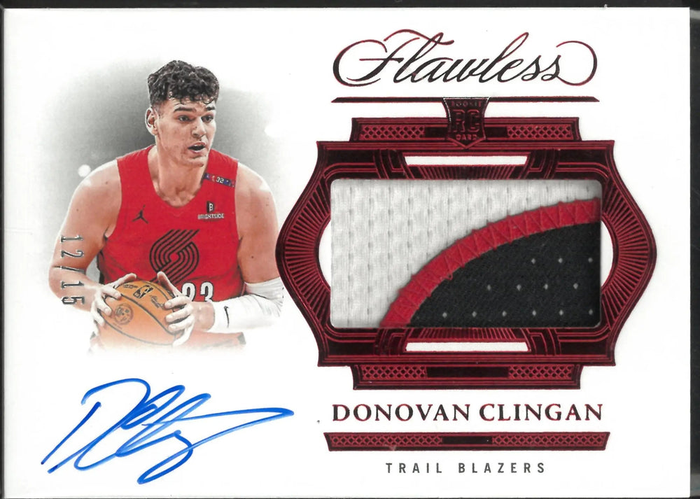 2024-25 Flawless Basketball Red Horizontal Patch Auto Donovan Clingan /15