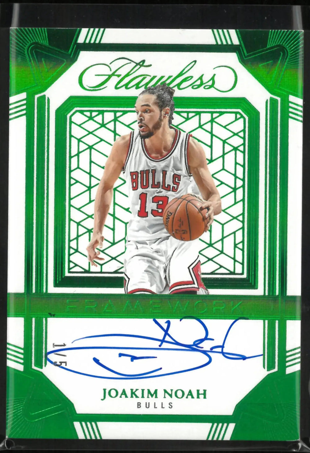 2024-25 Panini Flawless Framework Joakim Noah Autograph Auto Green /5