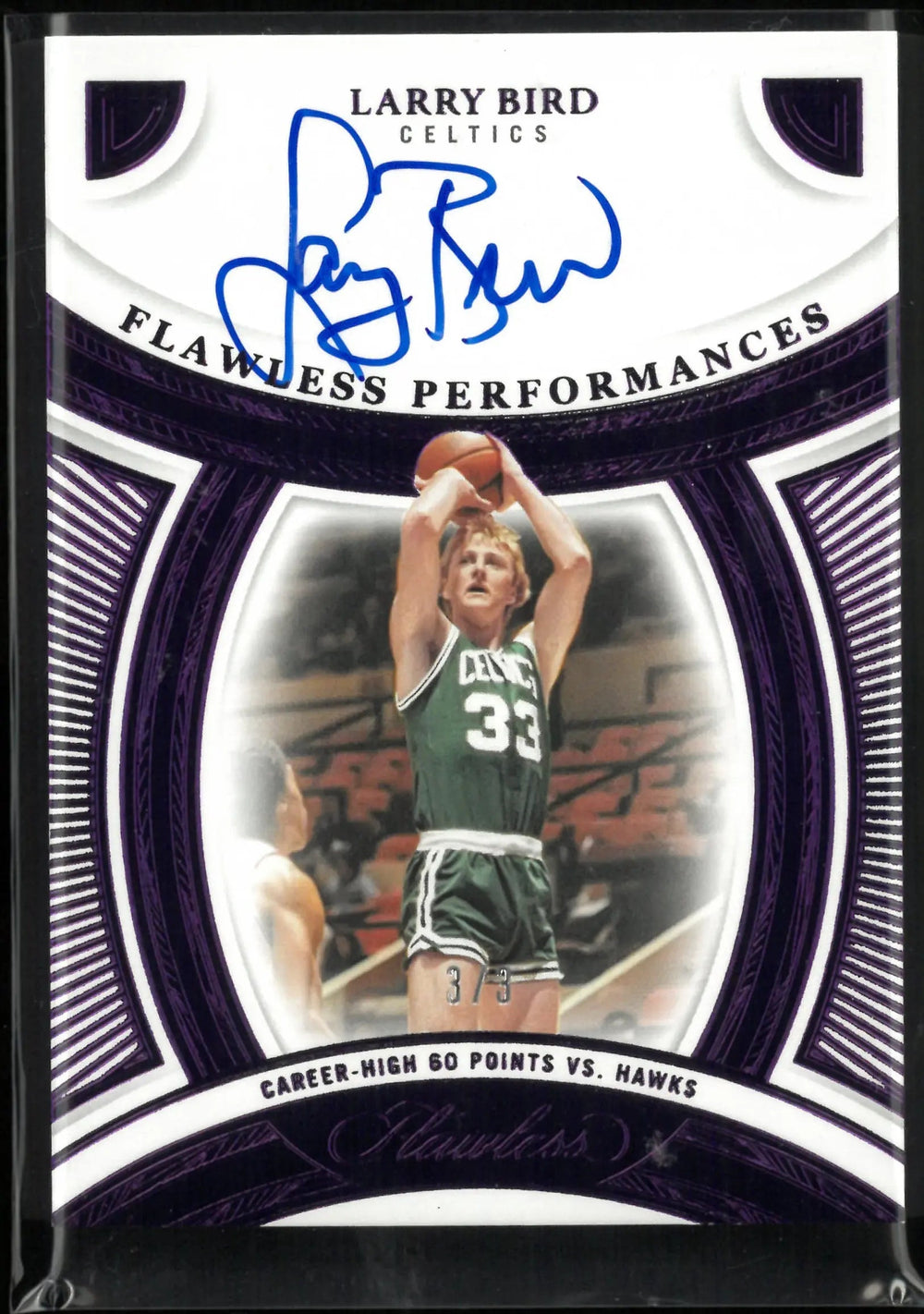 2024-25 Panini Flawless Performances Larry Bird Autograph Auto Purple /3