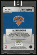 2024-25 Panini Instant Jalen Brunson Autograph Auto Jaguar /10