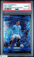 2024-25 Panini Prizm Premier League Fireworks Phil FodeneBlue Shimmer PSA 10 /9