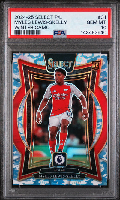 2024-25 Panini Select PL Myles Lewis-Skelly RC Rookie Winter Camo PSA 10 /49