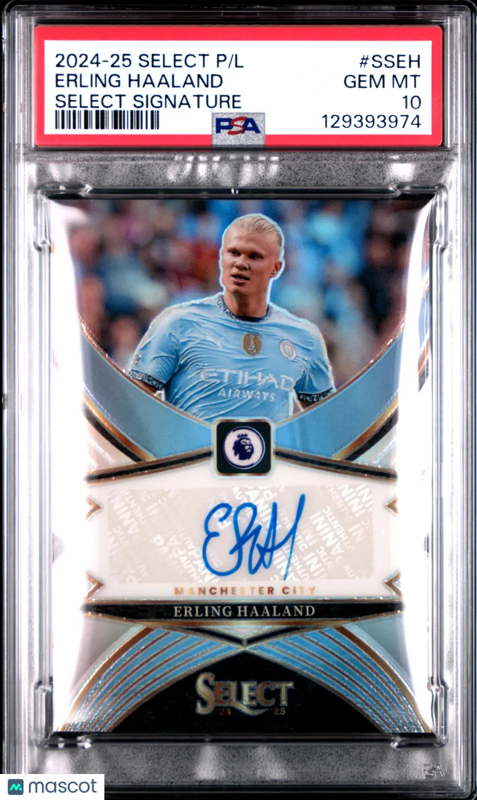 2024-25 Panini Select Premier League Signatures Auto Erling Haaland PSA 10