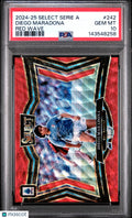2024-25 Panini Select Serie A Diego Maradona #242 Red Wave PSA 10 Pop 2