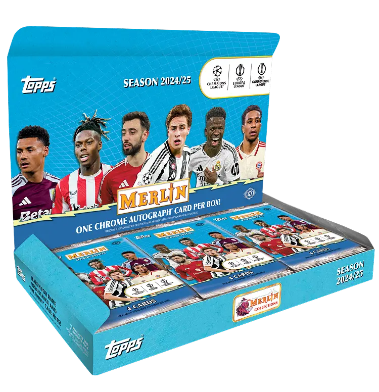 2024-25 Topps Chrome Merlin UEFA Club Competitions Soccer Delight Box