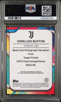 2024-25 Topps Finest UEFA Auto Gianluigi Buffon Black Wave 07/10 PSA 10