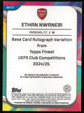 2024-25 Topps Finest UEFA CC Ethan Nwaneri RC Orange Auto Variation /25