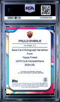2024-25 Topps Finest UEFA Club Competitions Auto Paulo Dybala Gold Ref /50 PSA 9