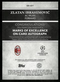 2024-25 Topps UEFA CL Zlatan Ibrahimovic Marks Of Excellence Emerald Auto /99