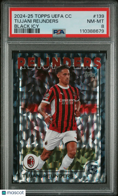 2024-25 Topps UEFA Club Competitions Black Icy Tijjani Reijnders /10 PSA 8