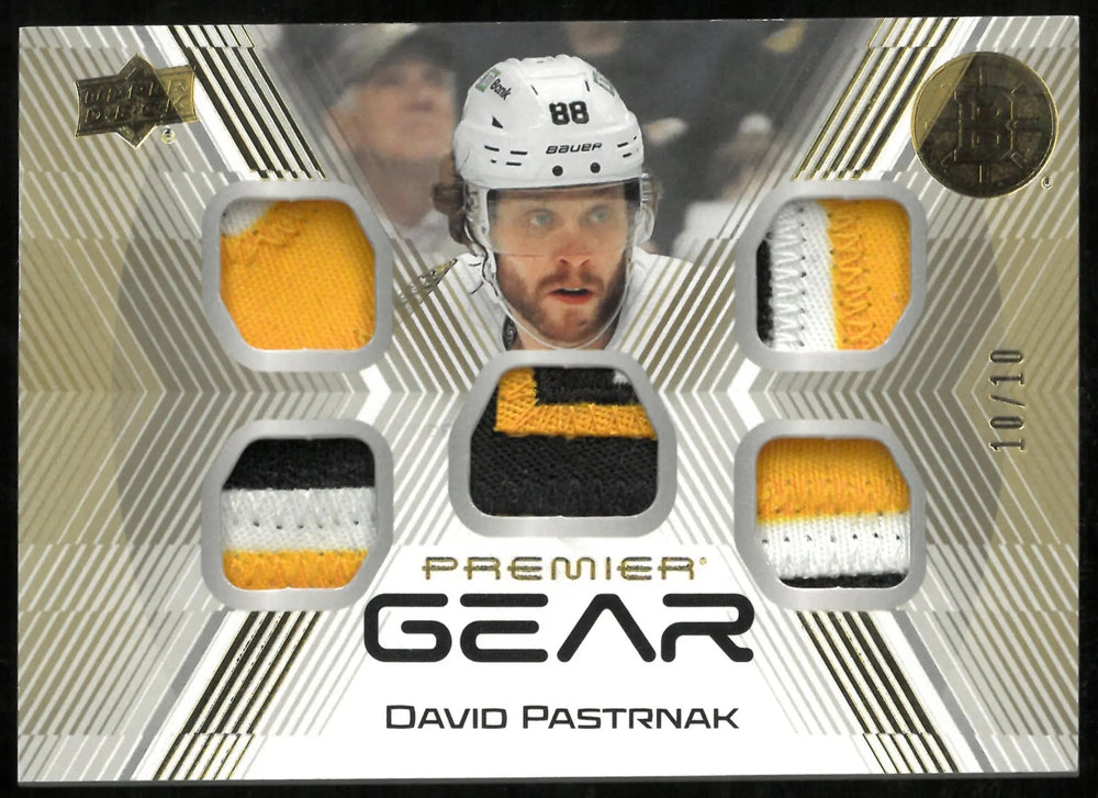 2024-25 UD Premier Gear David Pastrnak 10/10 Cinq tuple Patch