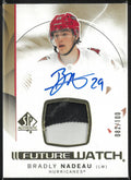 2024-25 UD SP Authentic Future Watch Rookie Patch Autograph Bradly Nadeau/100 RC