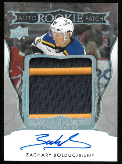 2024-25 UD The Cup Hockey Exquisite Rookie Patch Auto Zachary Bolduc /76