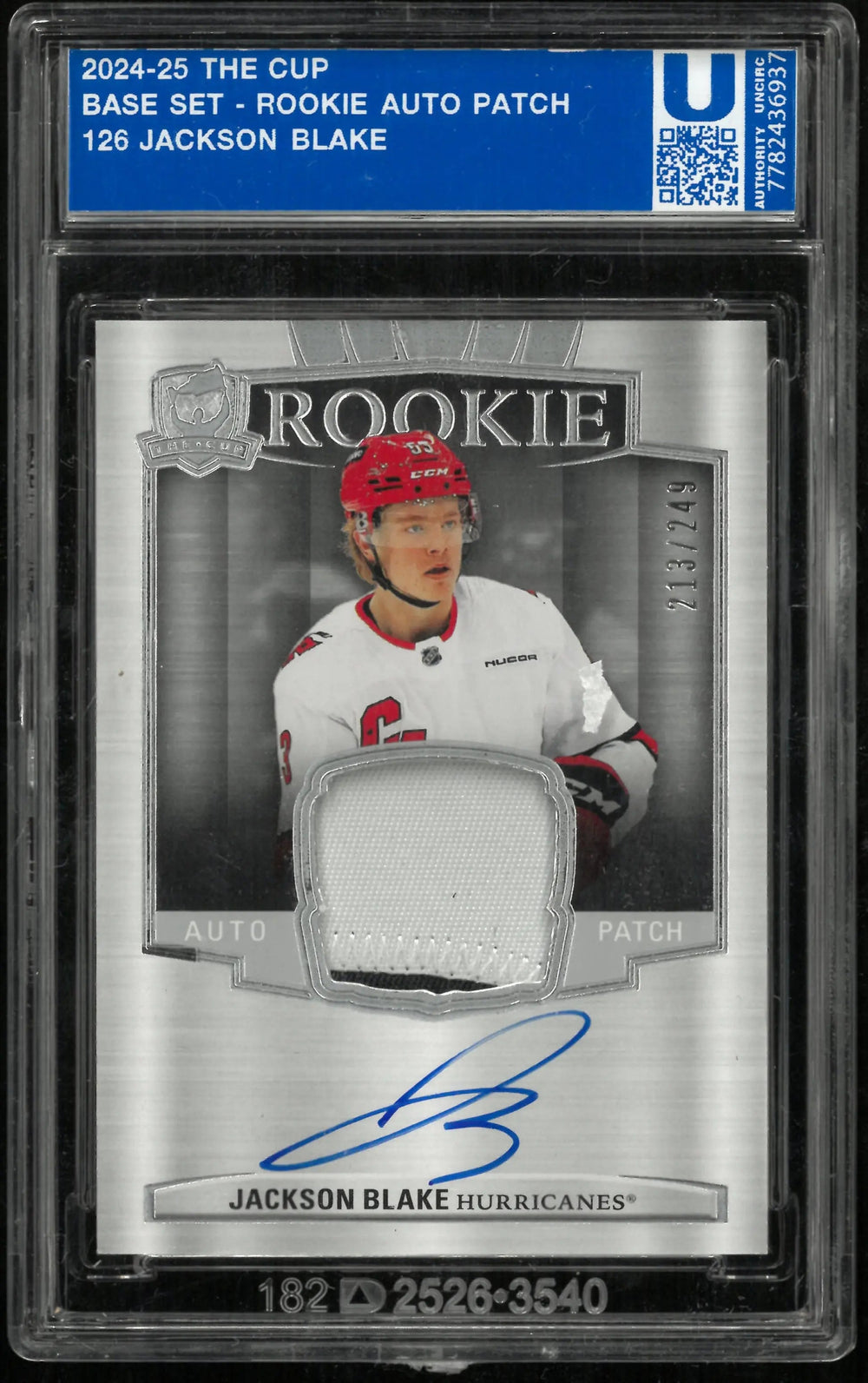 2024-25 UD The Cup Jackson Blake RC Rookie Patch Auto /249
