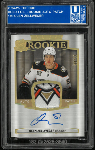 2024-25 UD The Cup Olen Zellweger RC Rookie Patch Auto /24