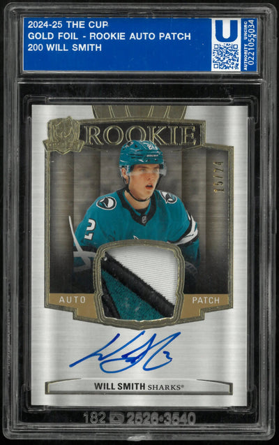 2024-25 UD The Cup Rookie Tri Color Patch Auto Will Smith RC Gold /24