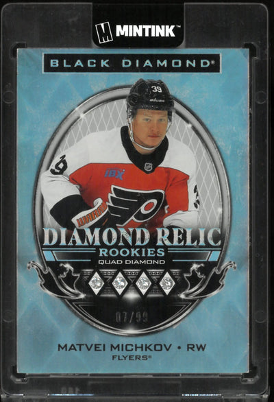 2024-25 Upper Deck Black Diamond Relic Rookies Quad Diamond Matvei Michkov /99 RC