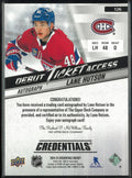 2024-25 Upper Deck Credential Debut Ticket Access Autograph Lane Hutson Auto/199