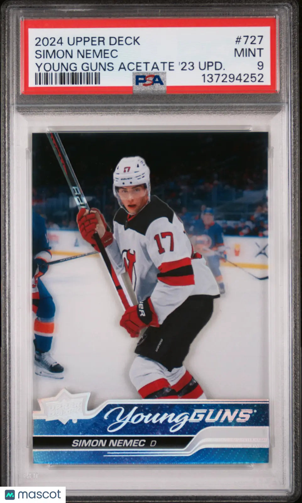 2024-25 Upper Deck Extended Series Young Guns Acetate Rookie Simon Nemec PSA 9