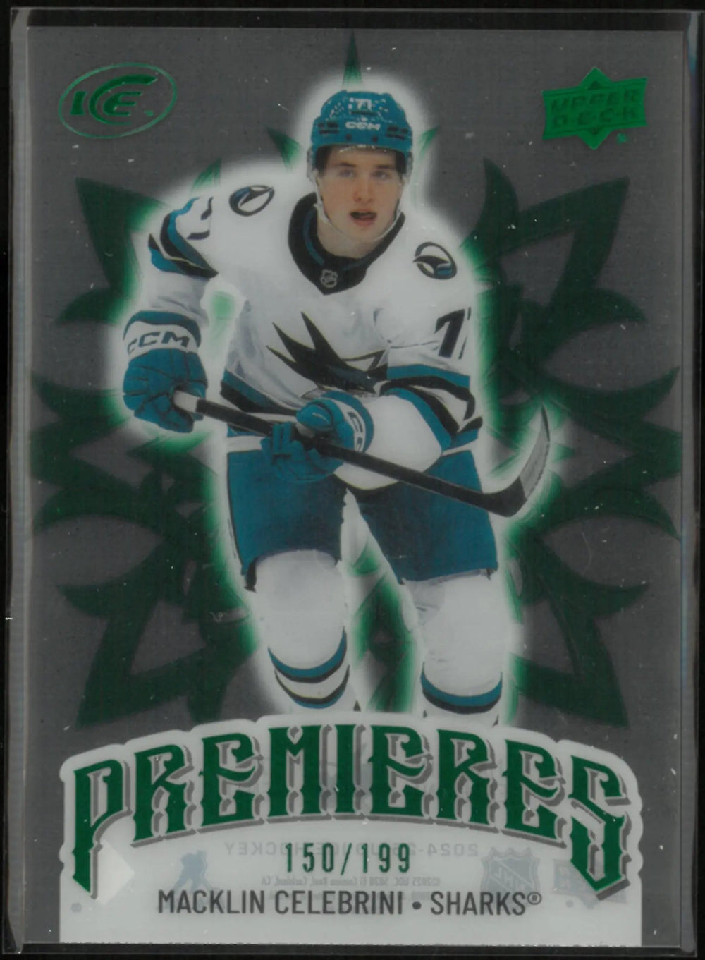 2024-25 Upper Deck Ice Premieres Rookie Macklin Celebrini /199 RC