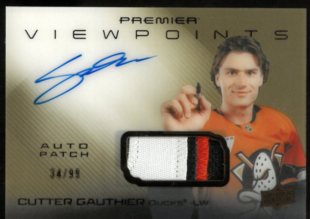 2024-25 Upper Deck Premier Bronze Viewpoints Rookie Patch Auto Cutter Gauthier /99