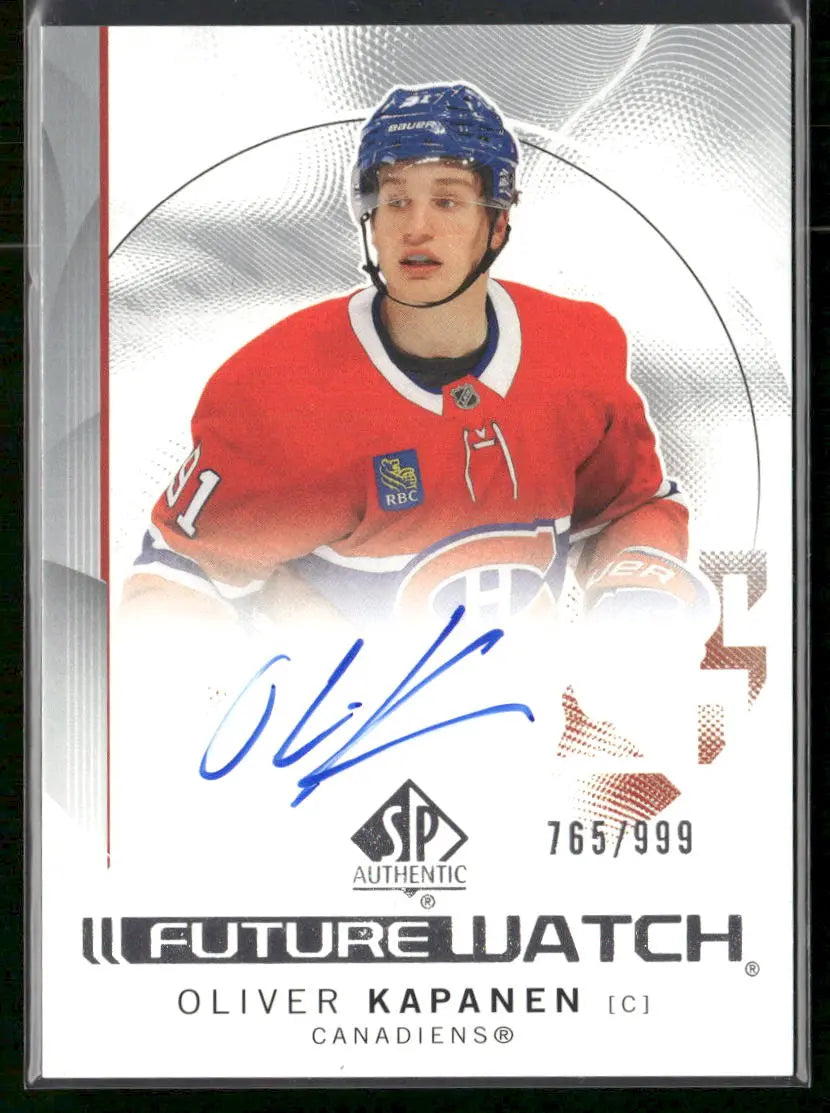 2024-25 UD SP Authentic Future Watch Rookie RC Auto Oliver Kapanen /999