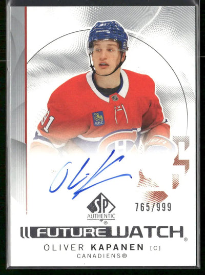 2024-25 UD SP Authentic Future Watch Rookie RC Auto Oliver Kapanen /999