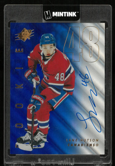 2024-25 Upper Deck SPx Lane Hutson Blue Auto Rookie RC