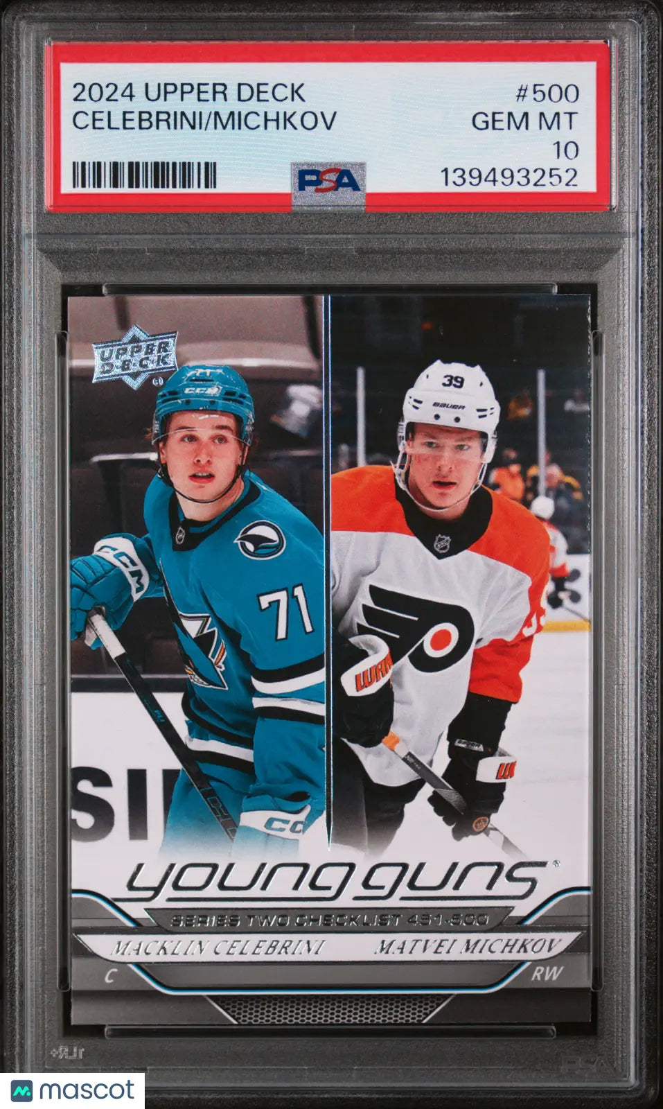 2024-25 Upper Deck Series 2 Checklist Celebrini Michkov Young Guns RC PSA 10
