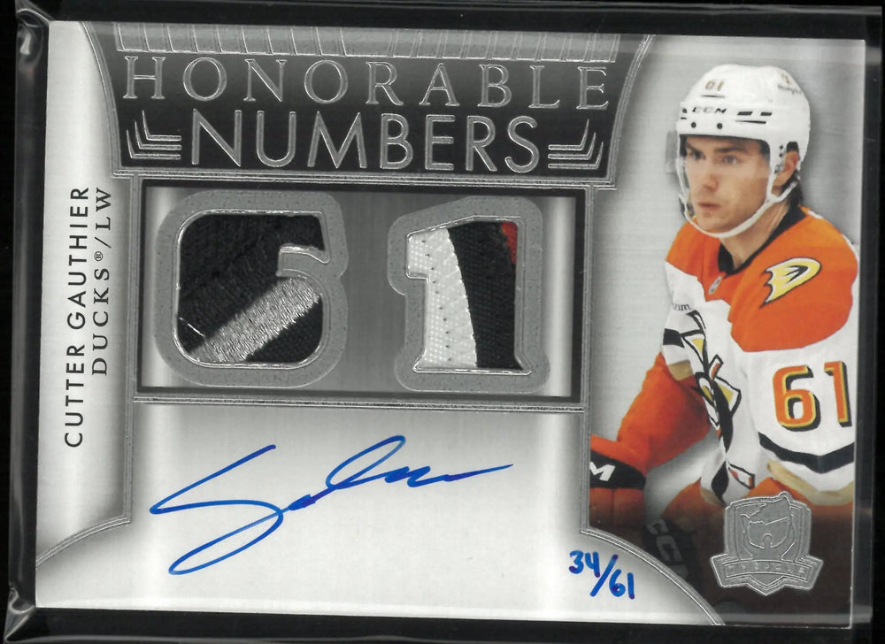 2024-25 Upper Deck The Cup Honorable Numbers Cutter Gauthier Patch Auto /61