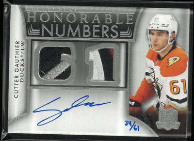 2024-25 Upper Deck The Cup Honorable Numbers Cutter Gauthier Patch Auto /61