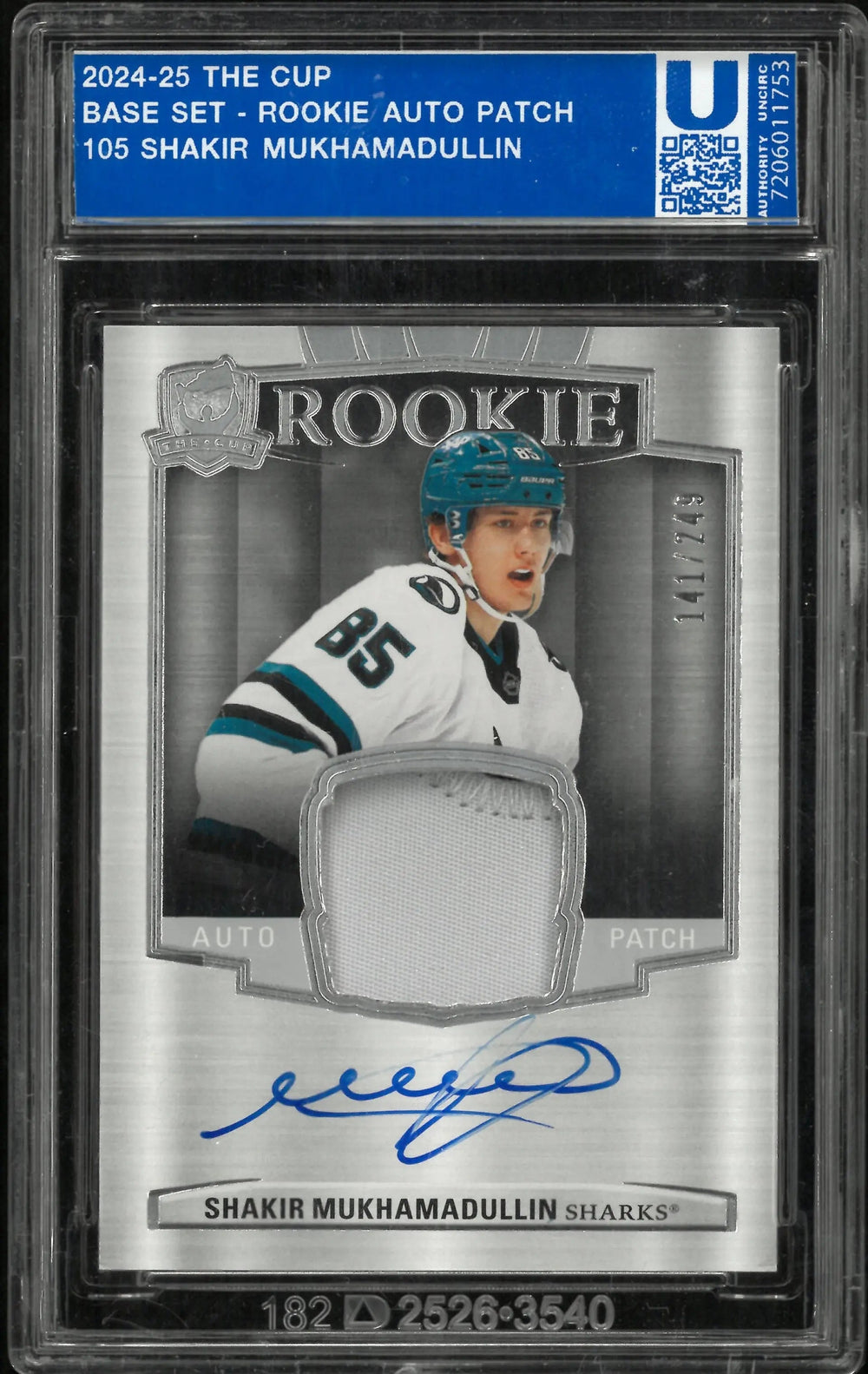 2024-25 Upper Deck The Cup Rookie Auto Patch Shakir Mukhamadullin /249