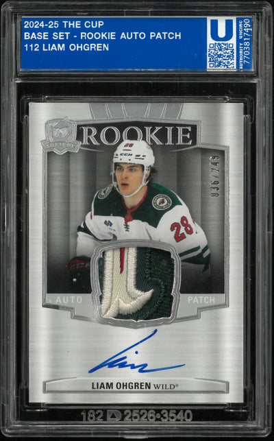 2024-25 Upper Deck The Cup Rookie Patch Autograph Liam Ohgren Auto RC /249