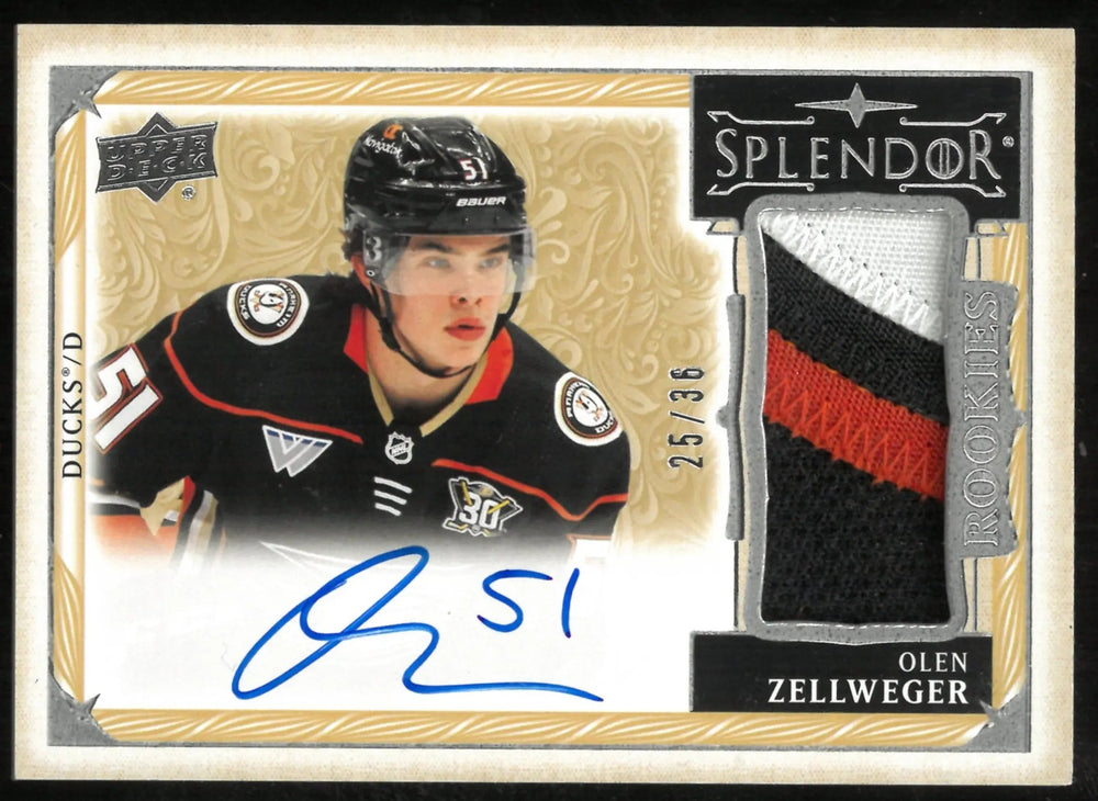 2024-25 Upper Deck The Cup Splendor Patch Auto Olen Zellweger /36
