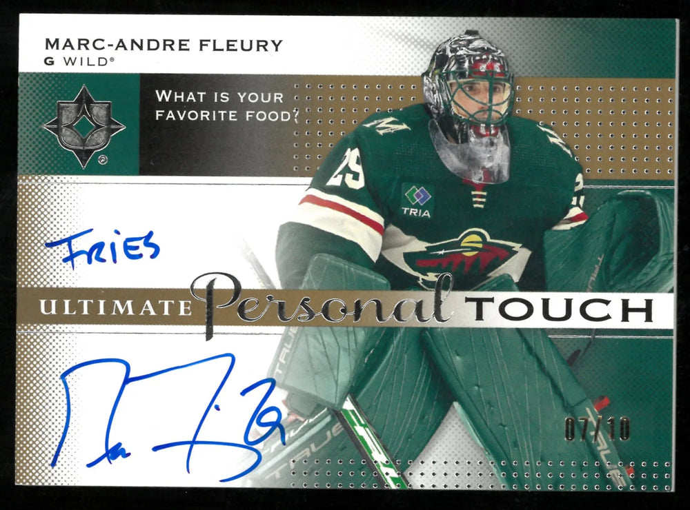 2024-25 UD Ultimate Col. Gold Personal Touch Auto Marc-Andre Fleury /10